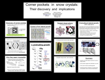 Poster on corner pockets in snow crystals