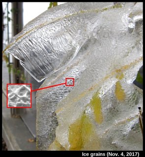 Grain boundaries between crystals in big ice
